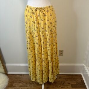 Free People boho yellow floral skirt.  Size Small